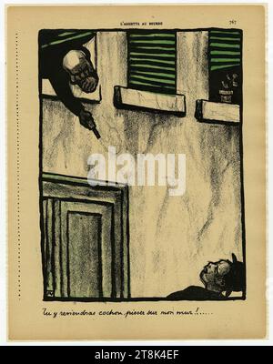 Vallotton - crimes et Châtiments, planche 10 Tu y reviendras cochon..., E 71-0380. Banque D'Images