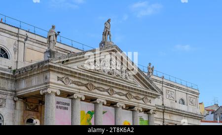 LISBONNE, PORTUGAL, Teatro Nacional Dona Maria II Banque D'Images