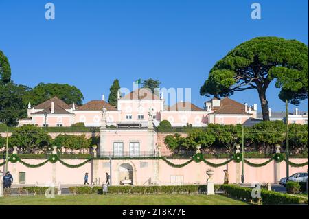 LISBONNE, PORTUGAL, place du palais du gouvernement dans le quartier de belem. Banque D'Images