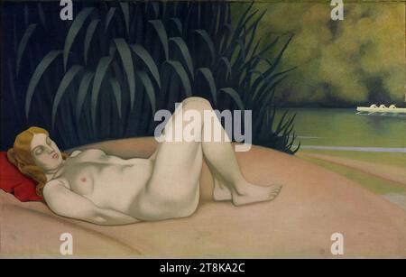 Vallotton, Femme nue dormante au bord de l'eau. Banque D'Images