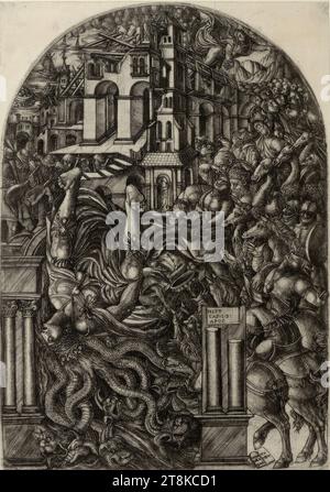 La chute de Babylone, Apocalypse, Jean duvet, Langres 1485 -, après, 1561 Langres, 1546-1555, tirage, gravure sur cuivre, 30 x 21,1 cm, selon Eisler Banque D'Images