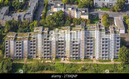 Vue aérienne, gratte-ciel complexe résidentiel Hannibal II, Dorstfeld, Dortmund, région de la Ruhr, Rhénanie du Nord-Westphalie, Allemagne Banque D'Images