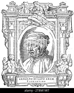 Vasari - le vite de’ piu eccellenti pittori, scultori, et architecettori, 1-2, 1568 (page 184 crop). Banque D'Images