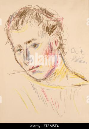 Portrait d'une dame, étude de la tête à gauche, Anton Faistauer (St. Martin BEI Lofer 1887–1930 Vienne), 1920, dessin, craie, découpe passe-partout : 42,3 x 31 cm (16 5/8 x 12 3/16 po Banque D'Images