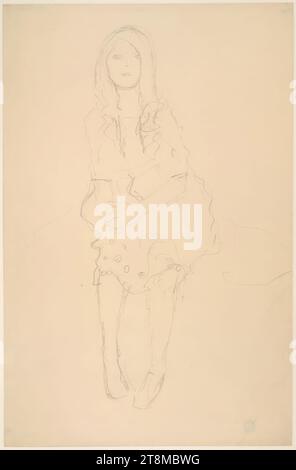 Étude pour 'Portrait de Mäda Primavesi', Mäda Primavesi, Gustav Klimt (Vienne 1862 - 1918 Vienne), 1912-1913, dessin, crayon sur papier, feuille : 56,5 × 36,8 cm Banque D'Images