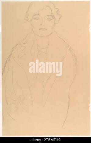 Etude pour 'Portrait de Johanna Staude', Johanna Staude, Gustav Klimt (Vienne 1862 - 1918 Vienne), vers 1917, dessin, crayon sur papier, feuille : 50 × 32,5 cm Banque D'Images