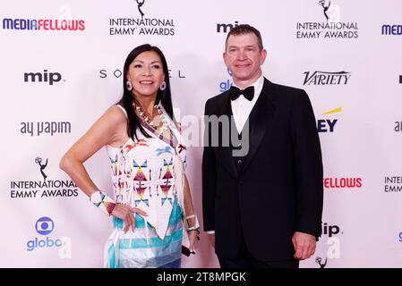 New York, États-Unis. 20 novembre 2023. Buffy Sainte-Marie arrive sur le tapis rouge à la 51e cérémonie des Emmy Awards au New York Hilton Midtown à New York le lundi 20 novembre 2023. Photo de John Angelillo/UPI crédit : UPI/Alamy Live News Banque D'Images