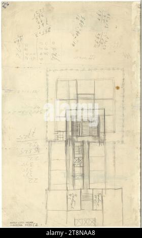 Aménagement des terrains horticoles, Vienne I., Parkring, plan d'étage, 1917, dessin architectural, papier ; crayon, 339 x 208mm Banque D'Images