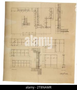 Maison Tristan Tzara, Paris XVIII, 15, Avenue Junot, France, détails pour la bibliothèque, planification 1925, construction 1926, dessin architectural, impression noire, 677 x 602 mm Banque D'Images