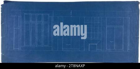 Maison Tristan Tzara, Paris XVIII, 15, Avenue Junot, France, élévation de mur de cheminée, planification 1925, construction 1926, dessin architectural, plan, 330 x 715 mm Banque D'Images