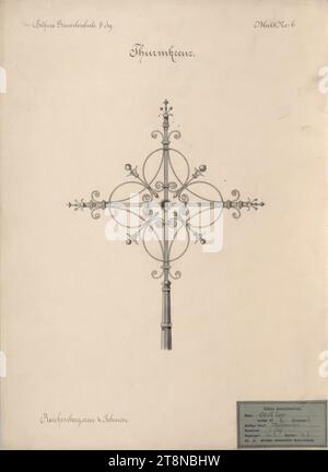 Œuvres de Loos's School Days, Tower Cross, 4, 1886, 1886 février, dessin architectural, papier à dessin ; encre, 522 x 377mm Banque D'Images