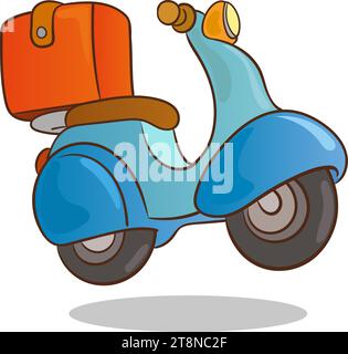 Scooter et colis de livraison Plasticine Cartoon style Express Logistic avec suivi pour les entreprises. Illustration vectorielle Illustration de Vecteur