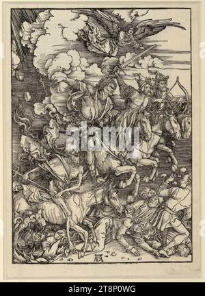 The Apocalyptic Horsemen (Apocalypse, Figure III), The Apocalypse, Albrecht Dürer (Nuremberg 1471 - 1528 Nuremberg), c. 1497/98, estampe, gravure sur bois, feuille : 42,2 × 30 cm Banque D'Images