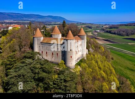 Château de Champvent, Château de Champvent, Champvent, Canton de Vaud, Suisse Banque D'Images