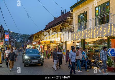 Princess Street, fort Kochi, Cochin, Kerala, Inde Banque D'Images