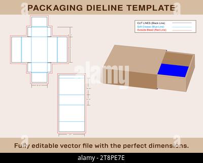 Fichier vectoriel modifiable de modèle de ligne de découpe de boîte à bijoux Illustration de Vecteur