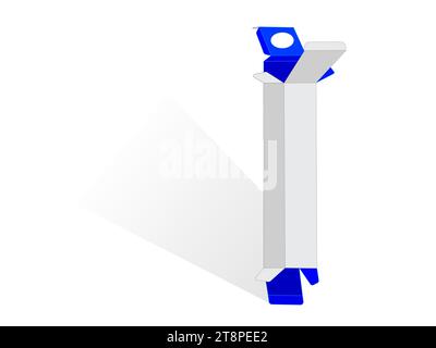 Fichier vectoriel modifiable de modèle de ligne de découpe fine de boîte de tube cosmétique. Illustration de Vecteur