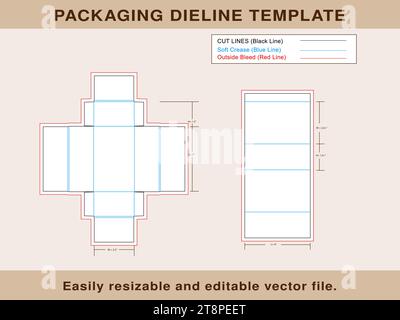 Fichier vectoriel modifiable de modèle de ligne de découpe de boîte à bijoux Illustration de Vecteur