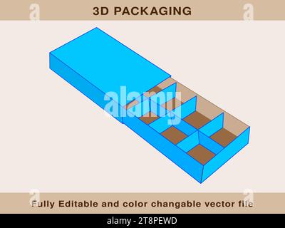 Boîte de chocolat, Steve LidInsert boîte 3d fichier vectoriel modifiable. Illustration de Vecteur