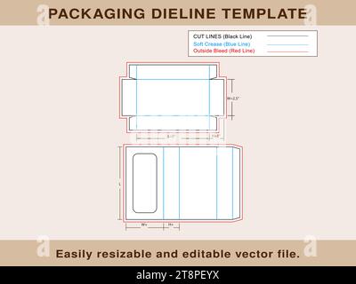 Fichier vectoriel modifiable de modèle de ligne de découpe de boîte de fenêtre de bijoux Illustration de Vecteur