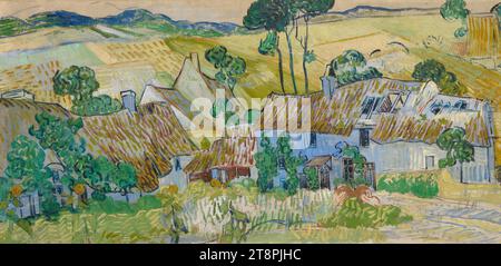 Vincent van Gogh - fermes près d'Auvers (1890). Banque D'Images