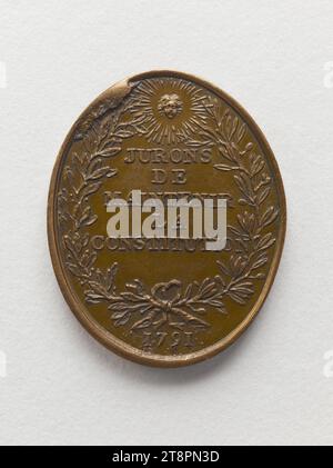 Live Free or Die, 1791, Anonyme, Array, Numismatique, médaille, cuivre, Dimensions - travail : hauteur : 2,6 cm, largeur : 2,1 cm, poids (taille de la pièce) : 5,51 g. Banque D'Images