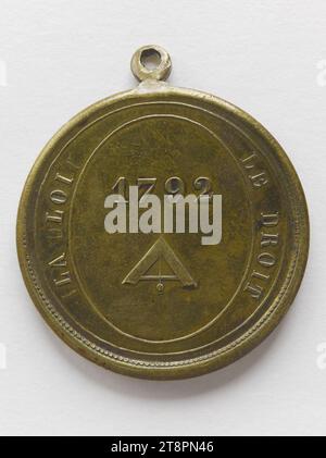 Vivre libre ou mourir, 1792, Anonyme, Array, Numismatique, médaille, Dimensions - œuvres : diamètre : 3,5 cm, poids (taille du type) : 12,63 g. Banque D'Images