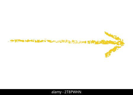 flèche d'accentuation au crayon. Symboles au charbon jaune dessinés à la main pour les diagrammes dessinés à la main. Doodle simple souligné icône. Illustration vectorielle isolée sur blanc Illustration de Vecteur