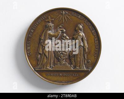 Baptême du comte de Paris, 2 mai 1841, petit, Louis-Michel, graveur, Array, Numismatique, Médaille, Dimensions - oeuvre : diamètre : 5,7 cm, poids (taille du type) : 93,89 g. Banque D'Images