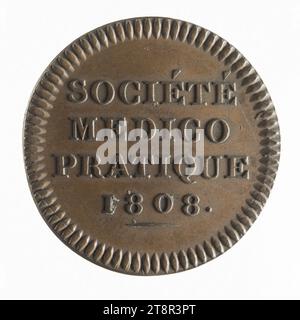 Société médico-pratique, 1808, en 1808, Numismatique, Token (numismatique), bronze, Dimensions - travail : diamètre : 3 cm, poids (dimension type) : 9,35 g. Banque D'Images