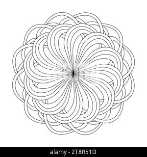 Celtic simple mandala Ornate Odyssey page de livre de coloriage pour l'intérieur du livre KDP. Pétales pacifiques, capacité de se détendre, expériences cérébrales, Haven harmonieux, Illustration de Vecteur