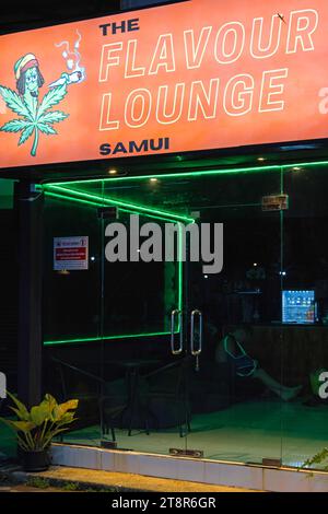 Boutique de cannabis légale façade, Chaweng, Ko Samui, Thaïlande Banque D'Images