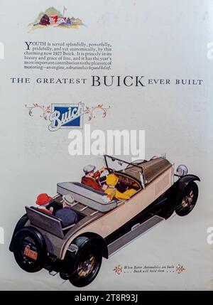Publicité sur les voitures Buick 1927 Banque D'Images