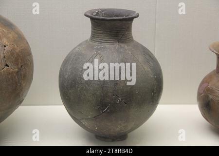 Poterie néolithique, Galerie d'histoire tibétaine, Musée du Tibet, Lhassa Banque D'Images