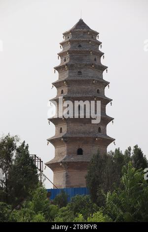 Pagode de la dynastie des Song du Nord : Fengtai ou tour Phoenix, ville de Xinzheng, Henan, Chine Banque D'Images