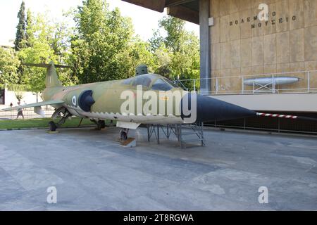 Musée hellénique de la guerre Lockheed F-104G Starfighter, USA, Athens War Museum, Athènes, Grèce Banque D'Images