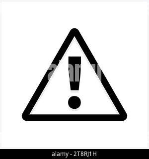 Icône d'avertissement de danger. Avertissement danger. Icône Vector. Signe de risque. Panneau d'information. Icône d'exclamation. Panneau d'alerte. Panneau d'alarme. Message d'erreur. Illustration de Vecteur