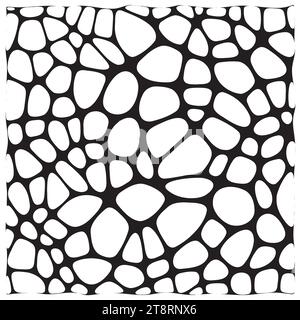 fond abstrait blanc noir. Carré voronoi monoline Illustration de Vecteur