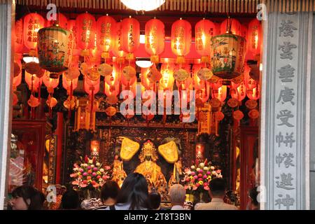 Temple Ciyou, dédié à la déesse de la mer Mazu. Région de Songshan, Taipei, Taïwan Banque D'Images