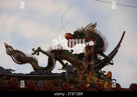 Temple Ciyou, dédié à la déesse de la mer Mazu. Région de Songshan, Taipei, Taïwan Banque D'Images