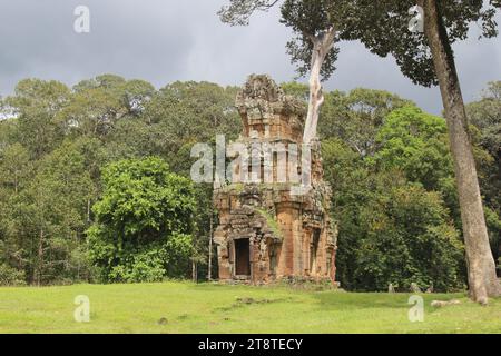 Prasat Suor Prat, Angkor Thom, ancienne ville khmère près d'Angkor Wat, Siem Reap, Cambodge. Règne de Jayavarman VII, fin du 12e siècle, et plus tard Banque D'Images