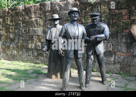 Scène de la vie de Jose Rizal, Rizal Park, Manille, Luzon, Philippines Banque D'Images