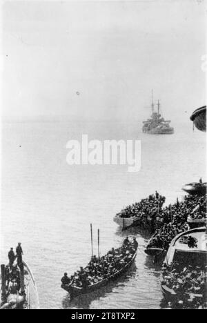 Le bataillon d'Auckland, Nouvelle-Zélande débarque à Gallipoli, en Turquie, pendant la première Guerre mondiale, le 25 avril 1915 Banque D'Images