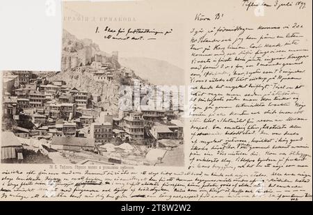 Lettres envoyées, Hugo Simberg à sa sœur Blenda Simberg 3,7.1899, Tiflis Banque D'Images