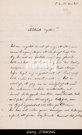 Lettres envoyées, Hugo Simberg à sa sœur Blenda Simberg, 28.3.1895 Banque D'Images
