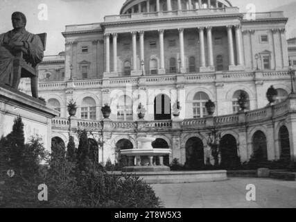 Hugo Simberg, 24.6,1873, Hamina, 12.7,1917, Ähtäri, façade ouest du Congrès des États-Unis à Washington DC, 1907 - 1908, 56 × 82 mm, Amérique, décor, façade, voyages, bâtiment, fontaine, sculpture, États-Unis - oeuvre : Palikainen kartano Somero Banque D'Images