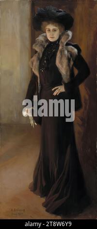 Albert Edelfelt, 21.7,1854, Kiiala Manoir, Porvoo municipalité, 18.8,1905, Haikko, commune de Porvoo, Portrait du chanteur d'opéra Aino Ackté, Portrait du chanteur Aino Ackté, 1901, 200,5 × 90 cm, huile, huile sur toile Banque D'Images