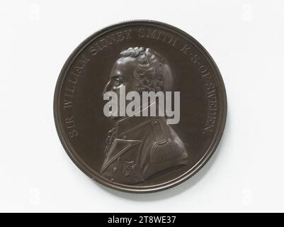 William Sidmey Smith (1764-1840), amiral britannique, 1799, Hancock, John Gregory, graveur de médailles, Array, Numismatique, Médaille, diamètre : 4,9 cm, poids (taille du type) : 61,44 g. Banque D'Images