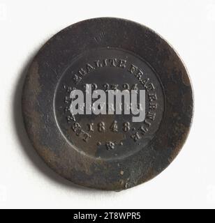 Révolution de 1848, 22 au 24 février 1848, Anonyme, graveur en médailles, Array, numismatique, Médaille, cuivre, Dimensions - oeuvre : diamètre : 2,1 cm, poids (dimension type) : 4,2 g. Banque D'Images