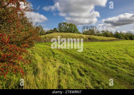 Belas Knap long Barrow néolithique sur Cleeve Hill dans les Cotswolds AONB, Gloucestershire Banque D'Images